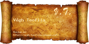 Végh Teofila névjegykártya