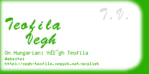 teofila vegh business card